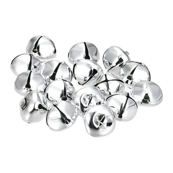 24mm Jingle Bells Craft Bells Carbon Steel Electroplating Silver Tone 16 Pack