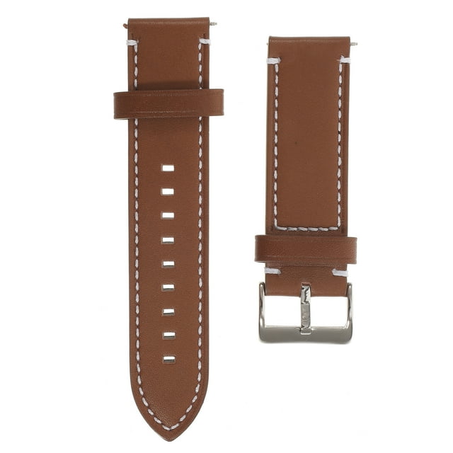 24mm Men Leather Watch Band Replacement Strap (Brown)