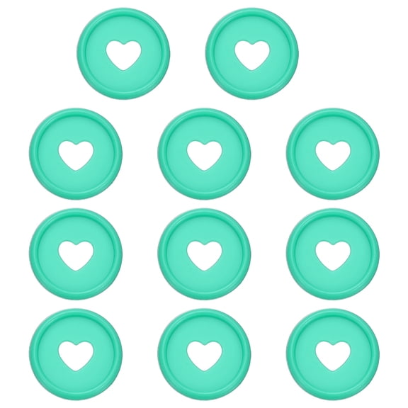 24mm Plastic Book Binding Discs, 11 Pack Discbound Expansion Discs Heart Binder Rings for DIY Notebook Planner, Green