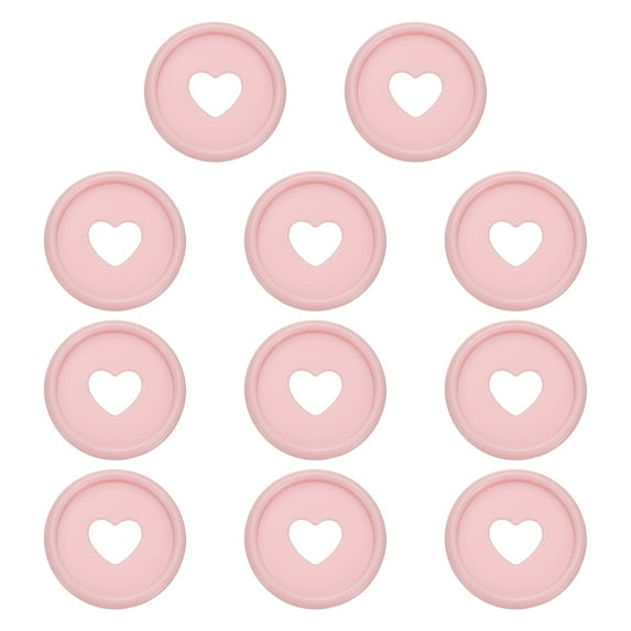 24mm Plastic Book Binding Discs, 11 Pack Discbound Expansion Discs Heart Binder Rings for DIY Notebook Planner, Light Pink