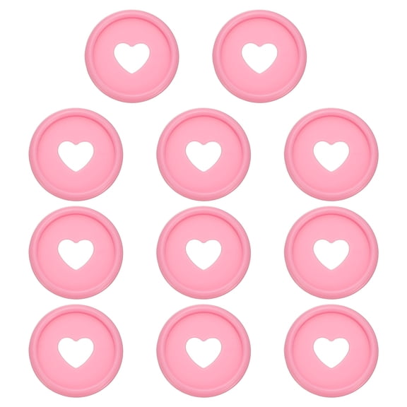 24mm Plastic Book Binding Discs, 11 Pack Discbound Expansion Discs Heart Binder Rings for DIY Notebook Planner, Pink