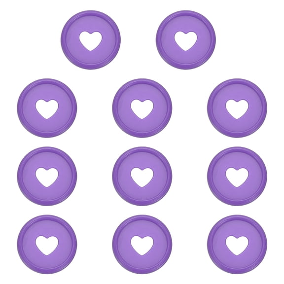 24mm Plastic Book Binding Discs, 11 Pack Discbound Expansion Discs Heart Binder Rings for DIY Notebook Planner, Purple