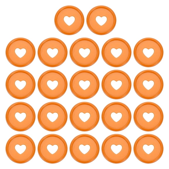 24mm Plastic Book Binding Discs, 22 Pack Discbound Expansion Discs Heart Binder Rings for DIY Notebook Planner, Orange