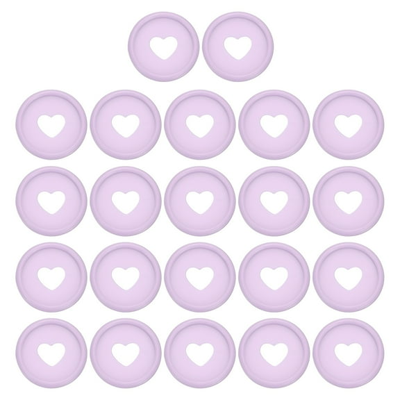 24mm Plastic Book Binding Discs, 22 Pack Discbound Expansion Discs Heart Binder Rings for DIY Notebook Planner, Purple