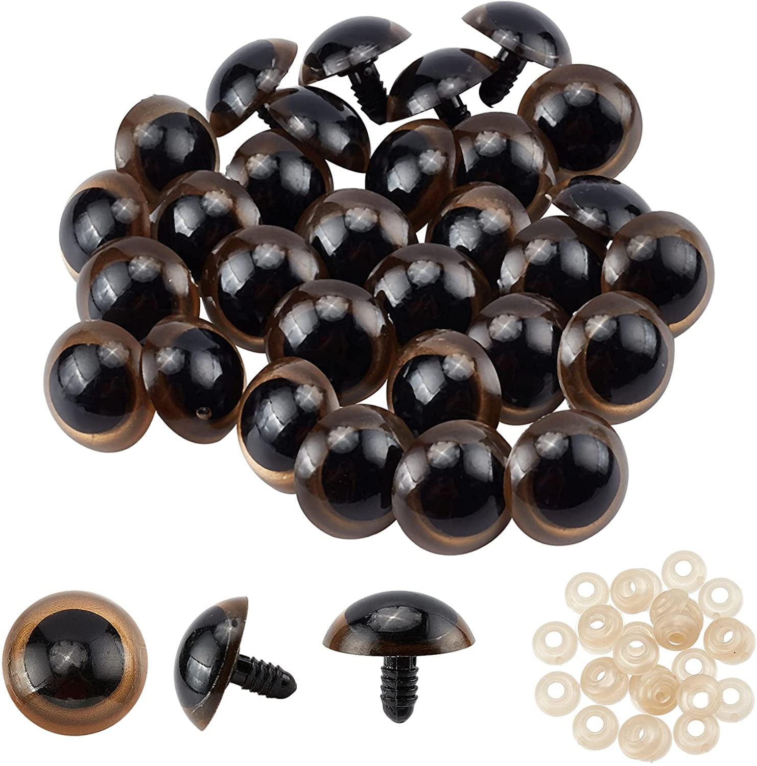 Solid Black Safety Eyes (Straight) - 6mm