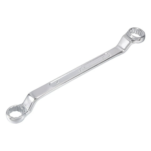 24mm x 27mm Metric 12 Point Offset Double Box End Wrench Chrome Plated, Cr-V