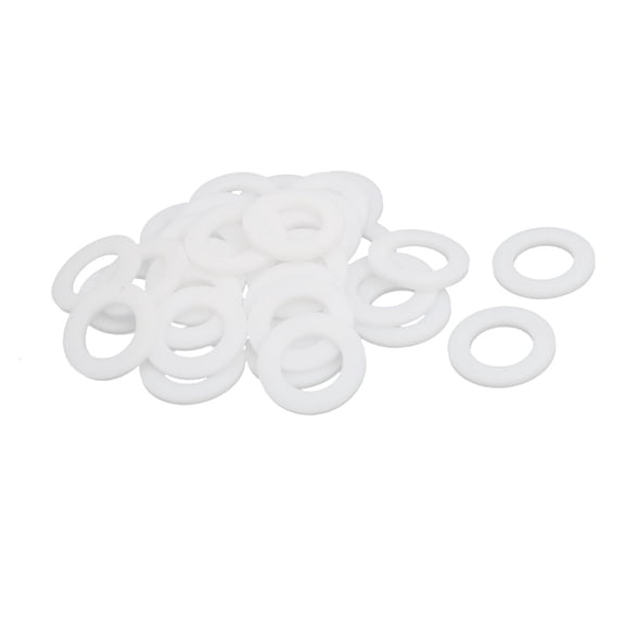 24mmx14mmx2mm Round Shaped Flat Washer Gasket Ring White 30pcs