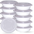 "24oz {30 Pack} 7"" White Reusable, Microwaveable, Heavy Weight