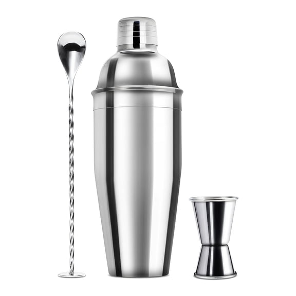 24oz Cocktail Shaker Set Professional Stainless Steel Bar Tools with Built-in Strainer, Martini Shaker for Margarita Mixer, Bartender Drink Shaker Kit
