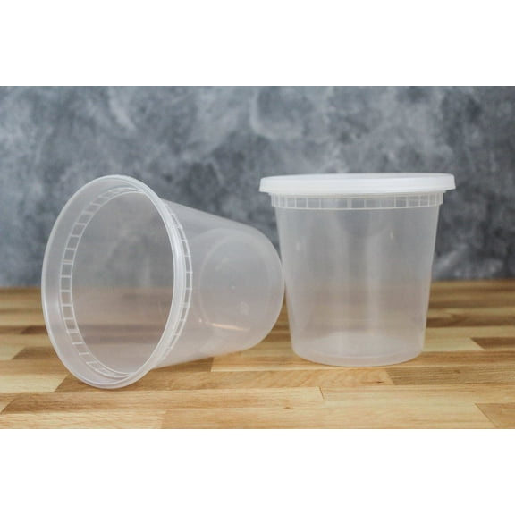 24oz Deli Cup with Lid (240pcs) | Disposable Plastic Food Containers | Clear Soup Container