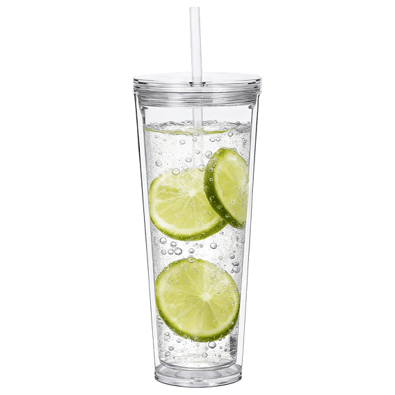 24oz Double Wall Tumbler with Straw & Lid - BPA-Free PS Insulated Cup, Leak-Proof for Smoothies, Coffee ,Travel Camping & Parties,Perfect Holiday Gift