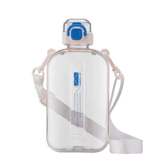 24oz Flat Square Water Bottle - Leakproof Slim Design for Purse & Travel, Portable Sports Flask with Ergonomic Carry Cap