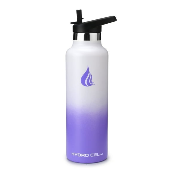 24oz (Fluid Ounces) Standard Mouth Hydro Cell Stainless Steel Water Bottle Lavender/White