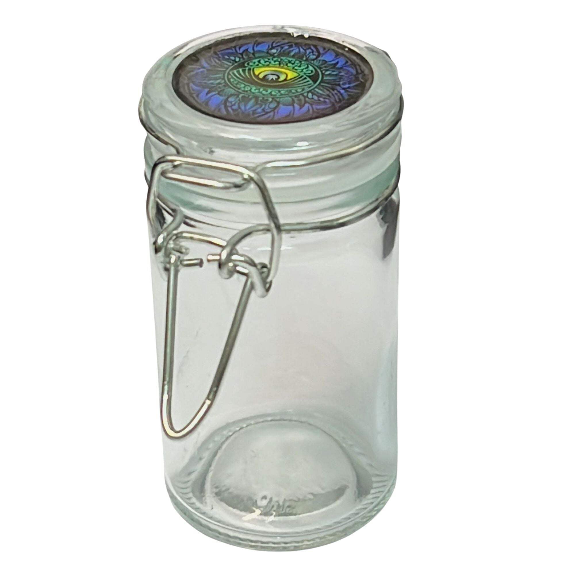 2.4oz Glass Jar with Hinged Lid – Airtight Storage-Random Design: 1CT ...