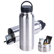 MyMealivos 24oz Hidden Safe Water Bottle, Stainless Steel Secret Water Bottle with Hidden Compartment, Bottle Keeps Your Valuables Safe Like Money, Keys, and Jewelry-Silvery