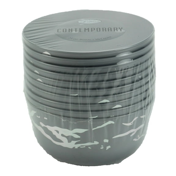 24oz Marble Silver on Silver Bowl – Elegant Disposable and Reusable Plastic Serving Bowl for Salads Snacks Desserts and Dips – Sturdy and Stylish Tableware for Catering and Special Events (10)