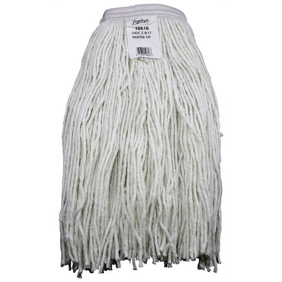 Zephyr Z-Ray 10624 Wet Mop Head, 24 oz Capacity, 1-1/4 in Headband, Rayon
