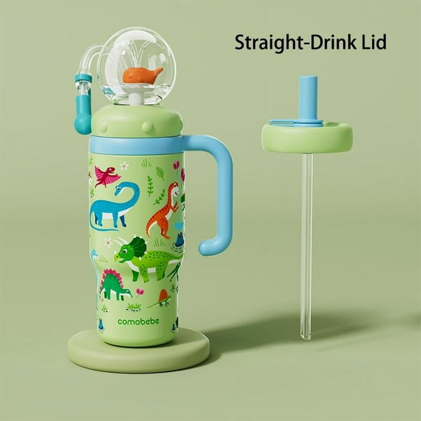 COMOBEBE】24oz Stainless Steel Whale Fountain Tumbler with Handle