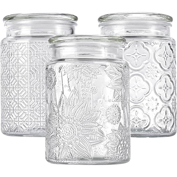 24oz Wide Mouth Mason Jars, 3-Pack Glass Jars With Lids, Pickle Canning Jars For Candy, Sugar, Coffee, Tea, Spice, Cookie, Dishwasher Safe
