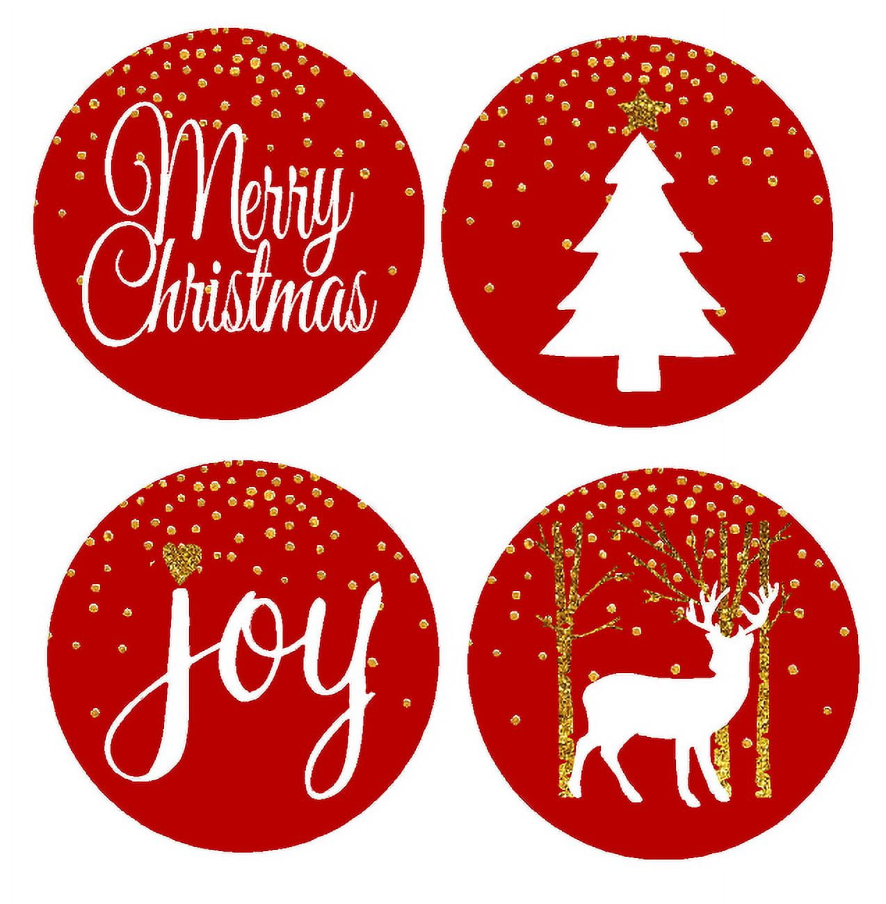 1500 Pieces Christmas Stickers for Kids Round Snowflake Christmas Tree Roll  Stickers Tiny Xmas Winter Holiday Stickers for Card Envelope Seal
