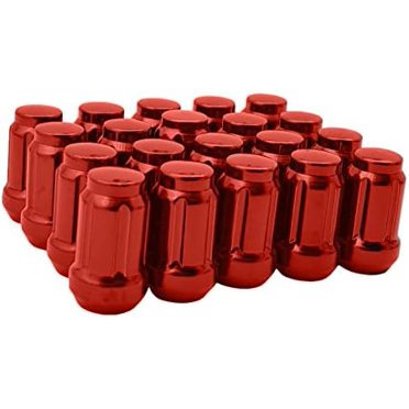 24pc 1/2-20 Black Bulge Acorn Lug Nuts – 3/4" Hex, Conical Seat – For Dodge/Ram – DF Auto
