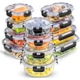 24pc Airtight Glass Storage,Freezer Safe, Meal Prep, Stackable, Pantry Organization