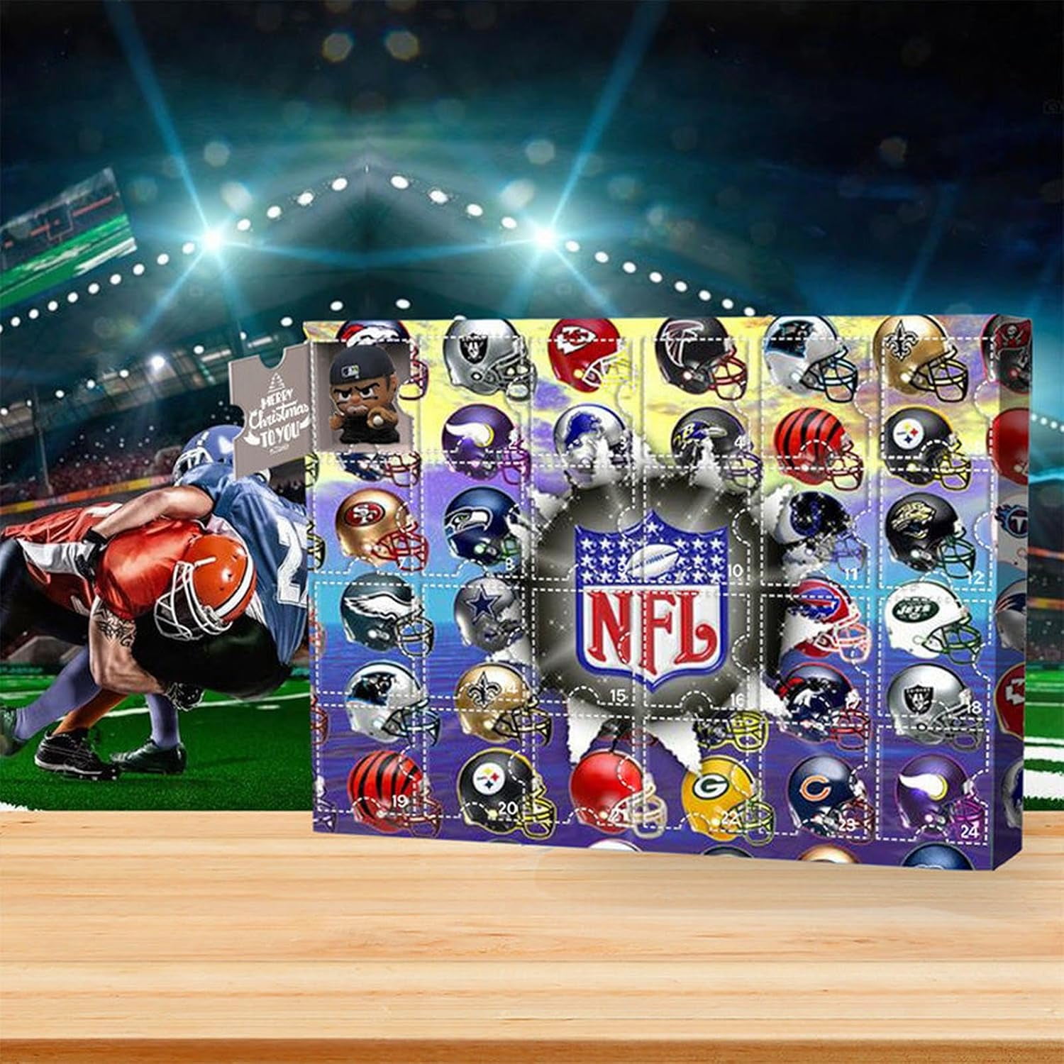 24pc American Football Advent Calendar 2024, Cute Football Characters