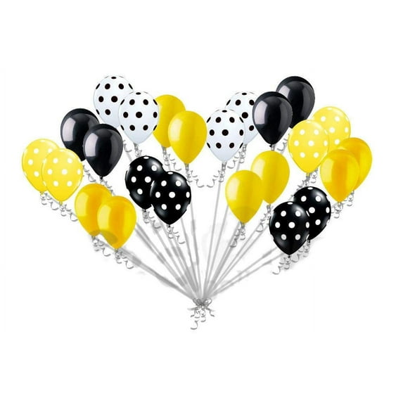 24pc Bumblebee Inspired Latex Balloons Party Decoration Baby Shower Birthday Bee for Honey Bee Themed Birthday Party Baby Shower Supplies