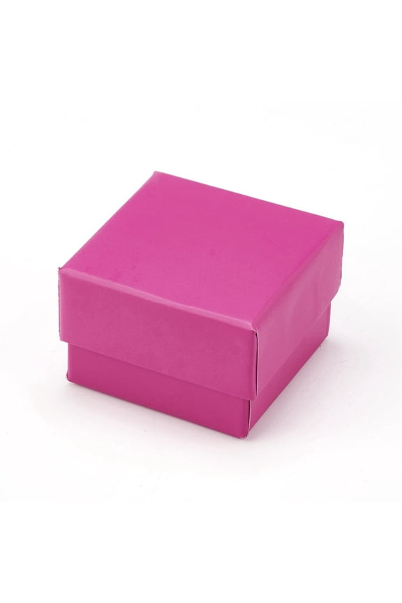 24pc Cardboard Jewelry Earring Boxes with Black Sponge for Jewelry Gift Packaging Deep Pink 5x5x3.4cm DIY