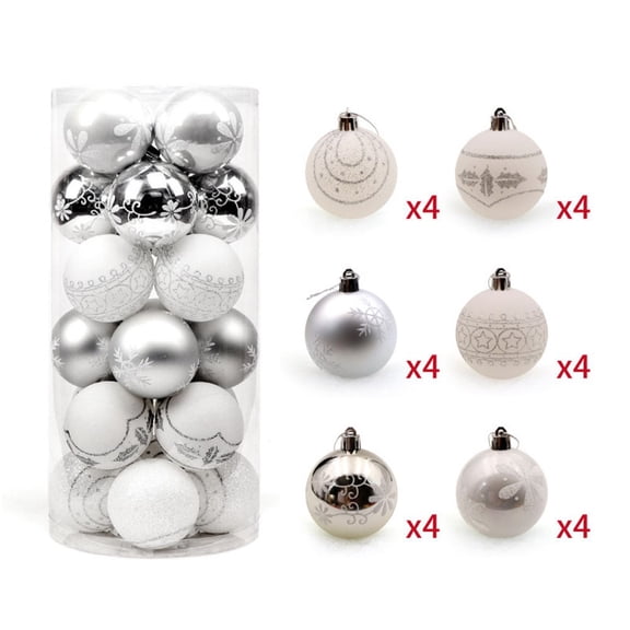 24pc Christmas Tree Baubles Balls Xmas Bubbles Ball Creative Painted Christmas Pendant Balls Festival Holiday Home Decoration