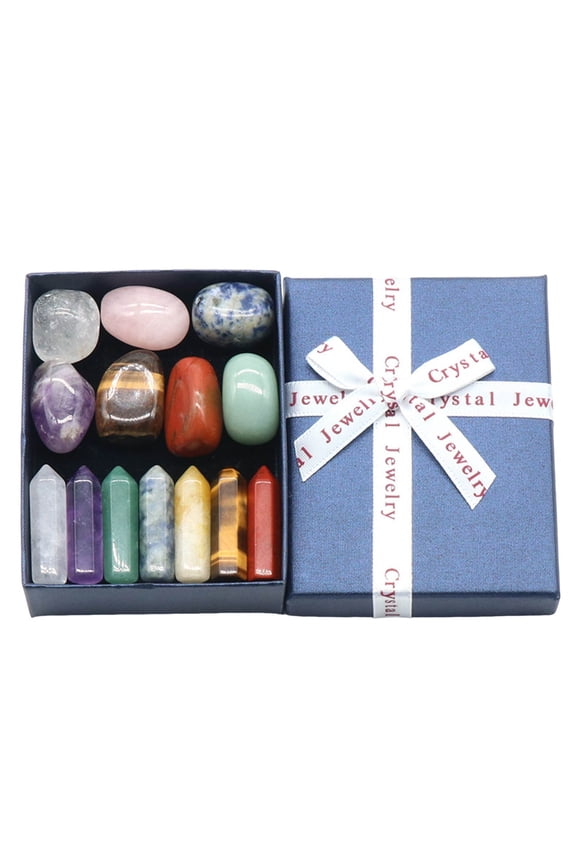 24pc Crystal Gemstone Set - Natural, Reiki Collection, Decorative/Meditation - for Energy Healing/Gifts