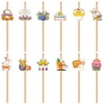 24pc Easter Themed Party Straw Set Easter Straw Decorations Celebrating