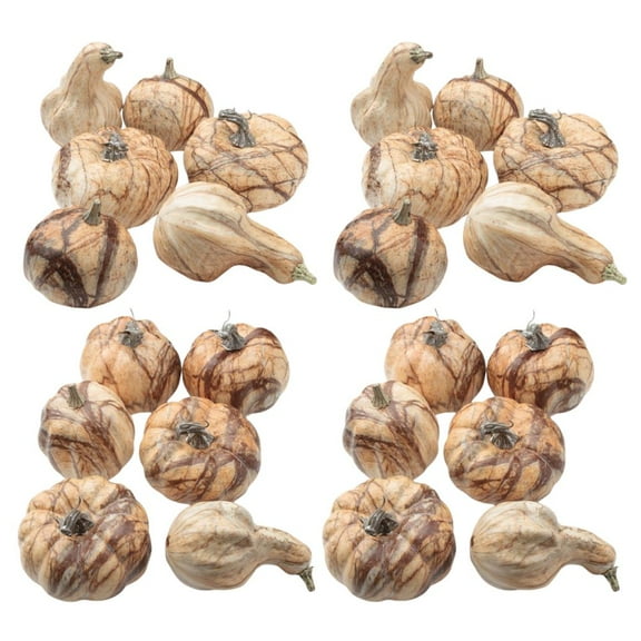 24pc Foam Brown Marble Pumpkins and Gourds - for Fall Decor - Factory Direct Craft