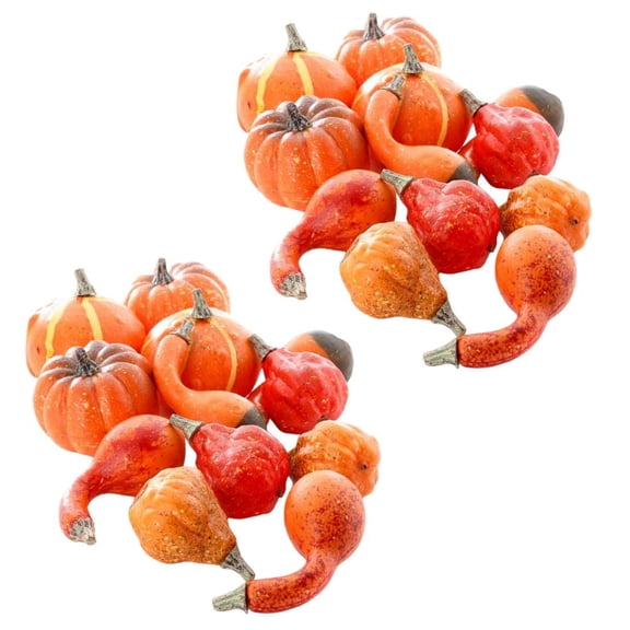 Factory Direct Craft Artificial Pumpkins and Gourds, Set of 24, Assorted Faux Fall Bowl Fillers