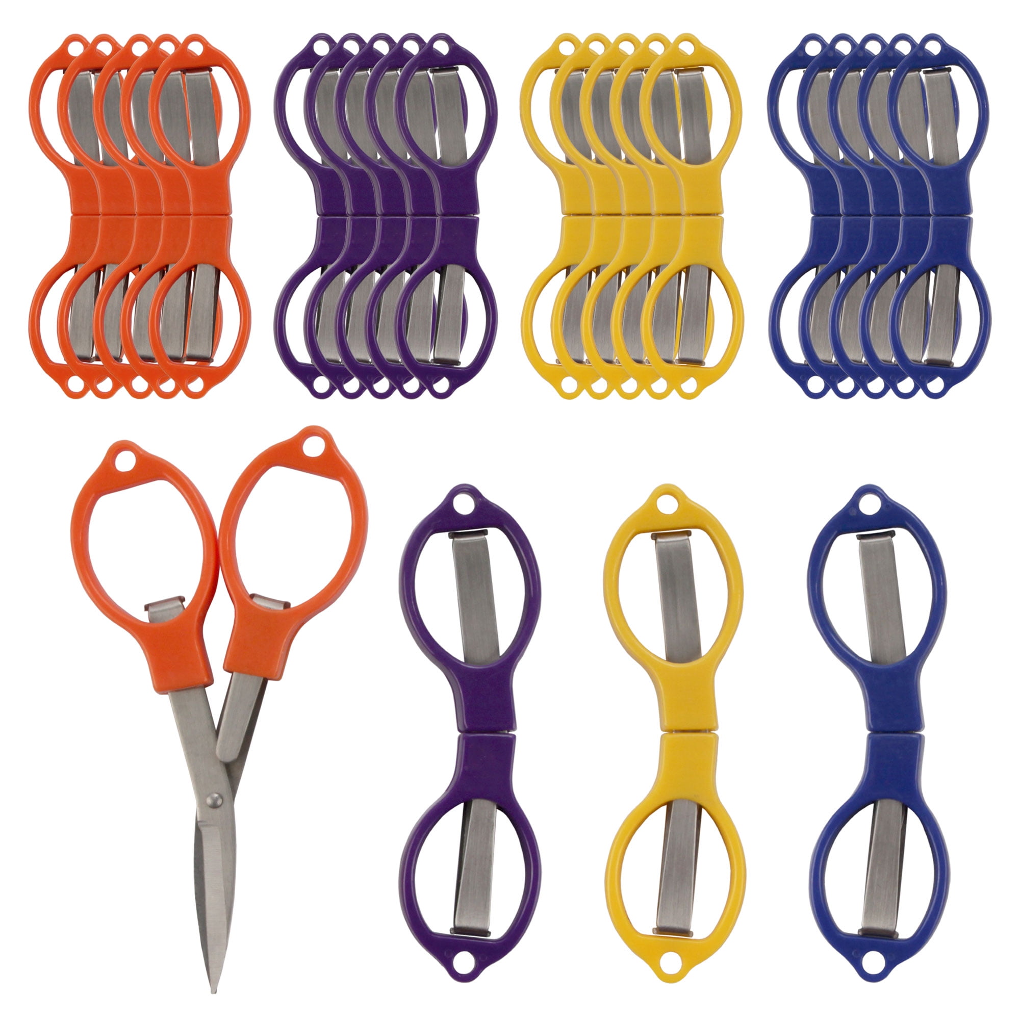 24pc Folding Scissors Set - Compact Portable Travel Scissors - Blue ...
