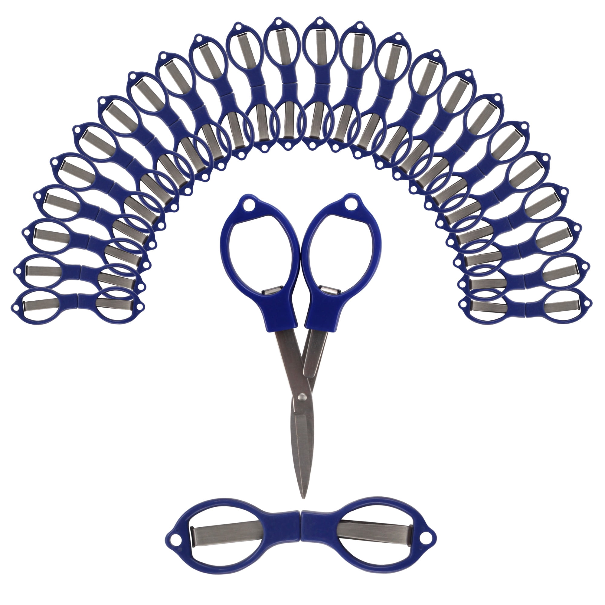 JubileeYarn Foldy Friends TSA Compliant Compact Portable Travel Scissors Set - Blue - 24 Units