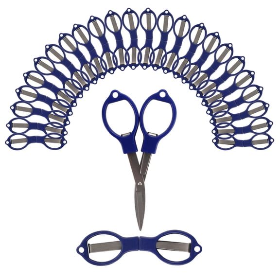 JubileeYarn Foldy Friends TSA Compliant Compact Portable Travel Scissors Set - Blue - 24 Units