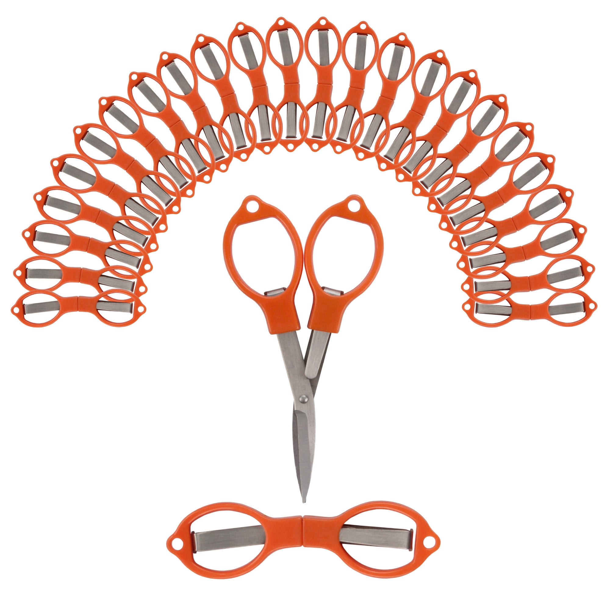 24pc Folding Scissors Set - Compact Portable Travel Scissors - Orange ...