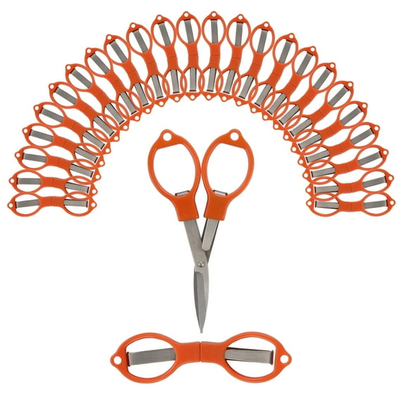 JubileeYarn Foldy Friends TSA Compliant Compact Portable Travel Scissors Set - Orange - 24 Units