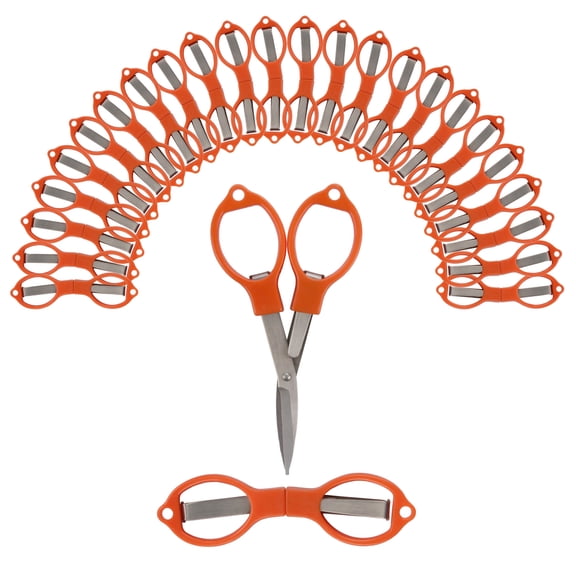 JubileeYarn Foldy Friends TSA Compliant Compact Portable Travel Scissors Set - Orange - 24 Units