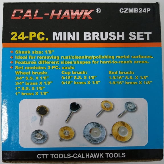 24PC Mini Wire Round Wheel Brush Assortment for Dremel Tools