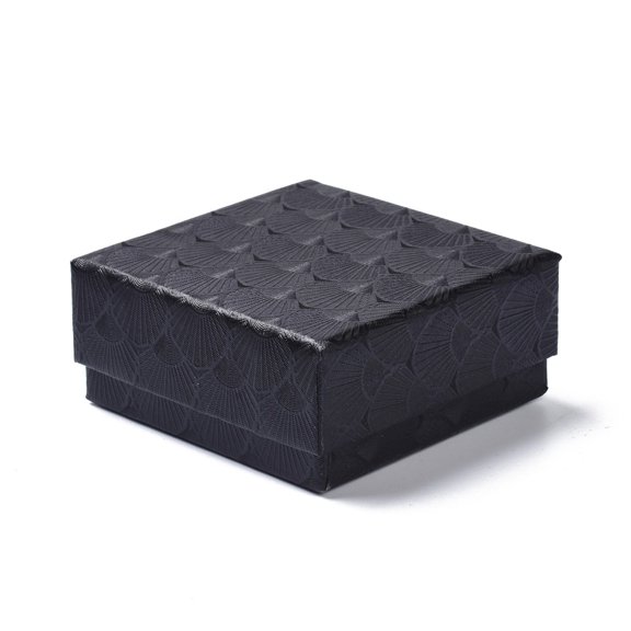 24pc Paper Jewelry Set Boxes with Black Sponge for Necklaces and Earring Square Black 7.5x7.5x3.6cm