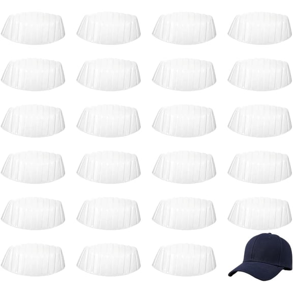 24pc Plactis Half Hat Stay Baseball Cap Holder Clear 124x215x68mm