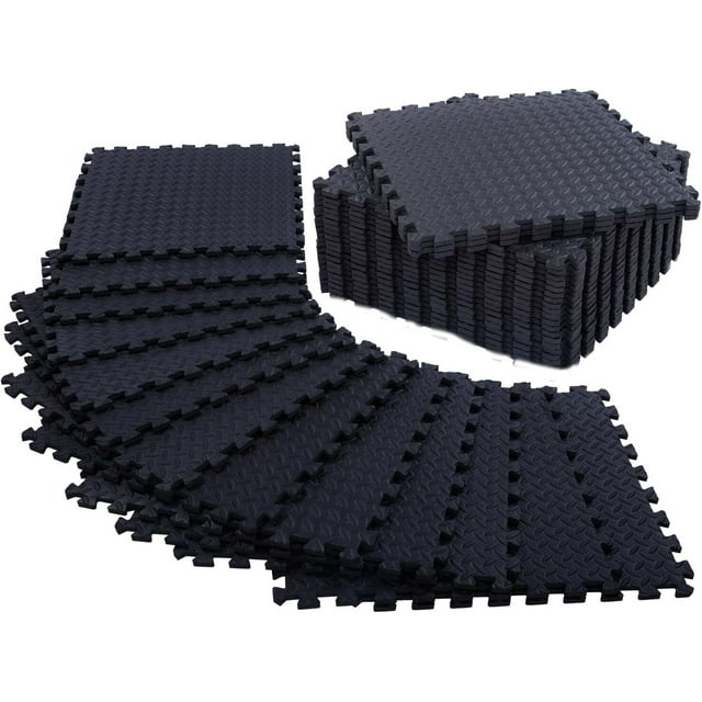 24pc Puzzle Exercise Mat w/ EVA Foam Interlocking Tiles 96 Sq Ft GYM