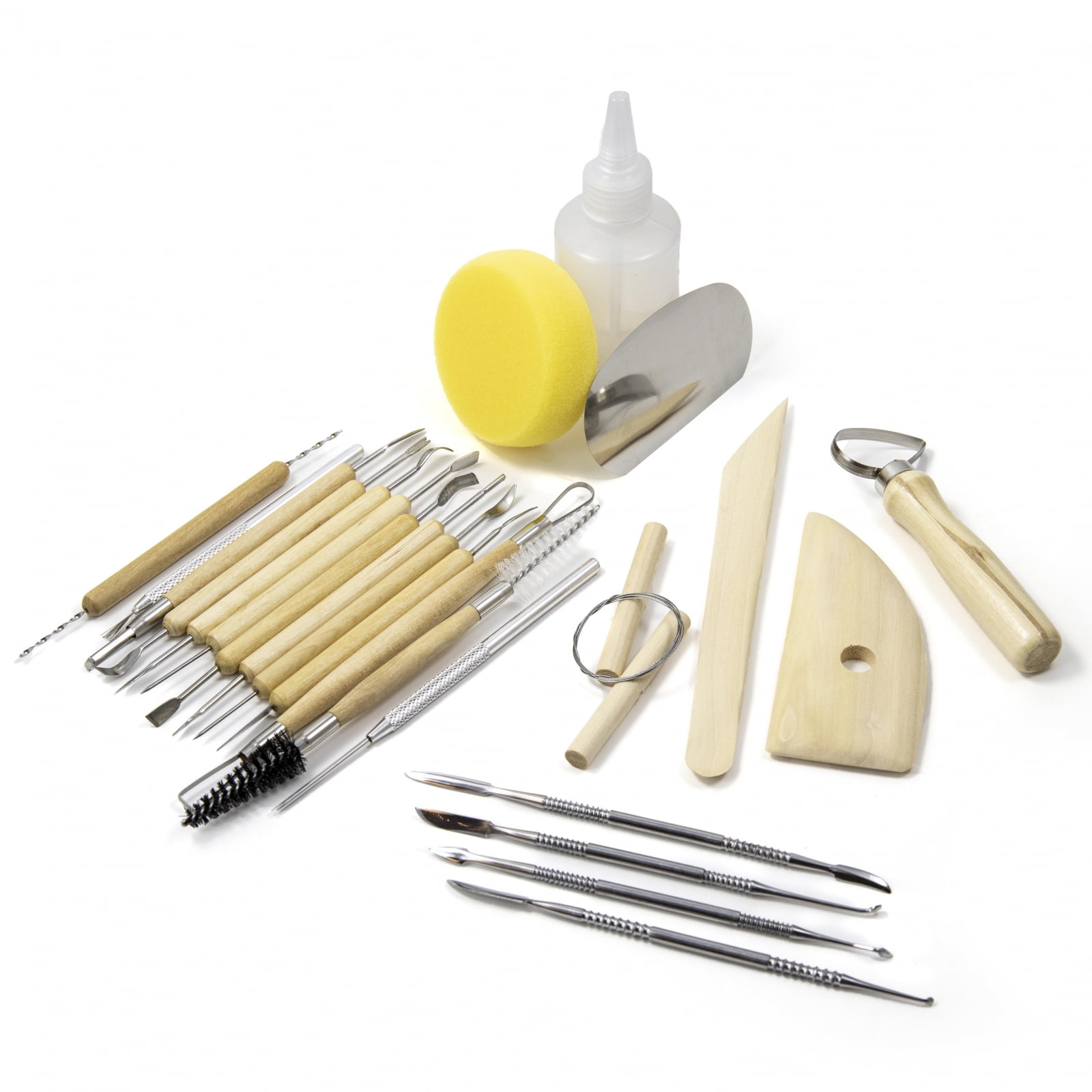 National Artcraft Potter's Tool Kit Contains 8 Essential Tools for Trimming, Shaping and Smoothing Pottery and Ceramic Clay Surfaces