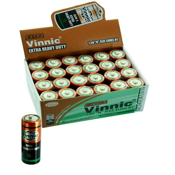24pc VINNIC N Size Heavy Duty Green Batteries PC9100 UM5 VLR1 910A A910 AM5 E90