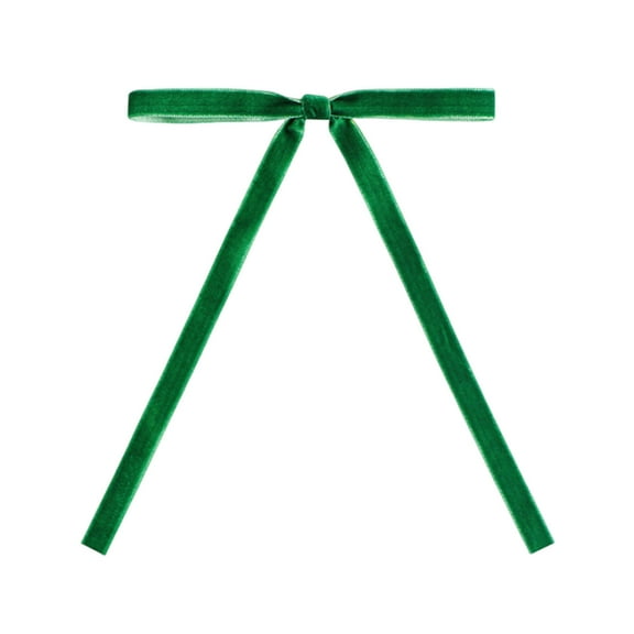 24pc Velvet Christmas Tree Bow Decoration, 5 x 7inch Pretied Premade Ribbon Bows for Tree Wreath Garland Home Decor Indoor Outdoor Decorations (Green)