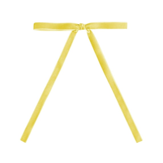 24pc Velvet Christmas Tree Bow Decoration, 5 x 7inch Pretied Premade Ribbon Bows for Tree Wreath Garland Home Decor Indoor Outdoor Decorations (Yellow)