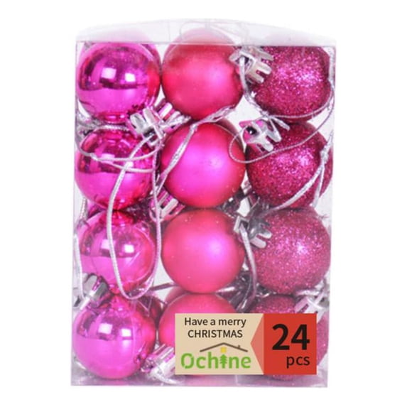 24pcs 1.18" Small Christmas Ball Ornaments Shatterproof Christmas Decorations Tree Balls for Holiday Wedding Party Decoration, Tree Ornaments Hooks Included (Orange, 3cm/1.18")