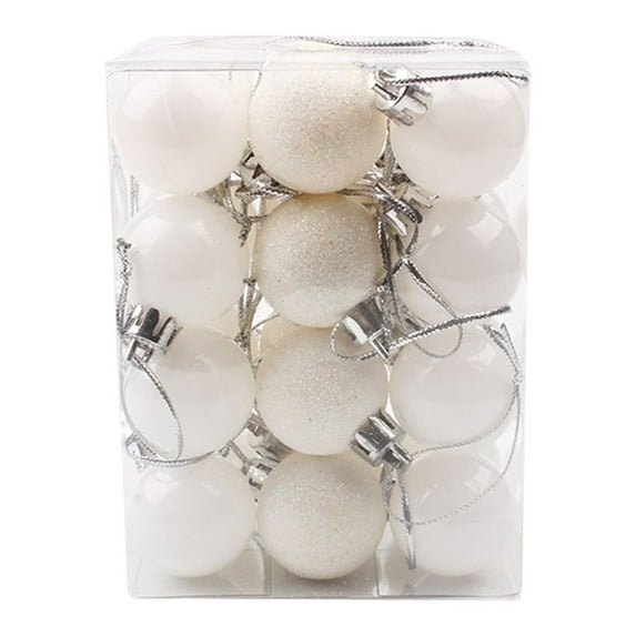 24pcs 1.57" Small Christmas Ball Ornaments Shatterproof Christmas Decorations Tree Balls for Holiday Wedding Party Decoration, Indoor Festive Display, Shiny Decorative Spheres, White